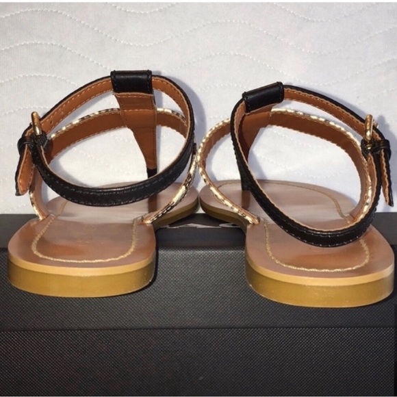 Coach Black/Natural Sandals Size 8 - Picture 10 of 15